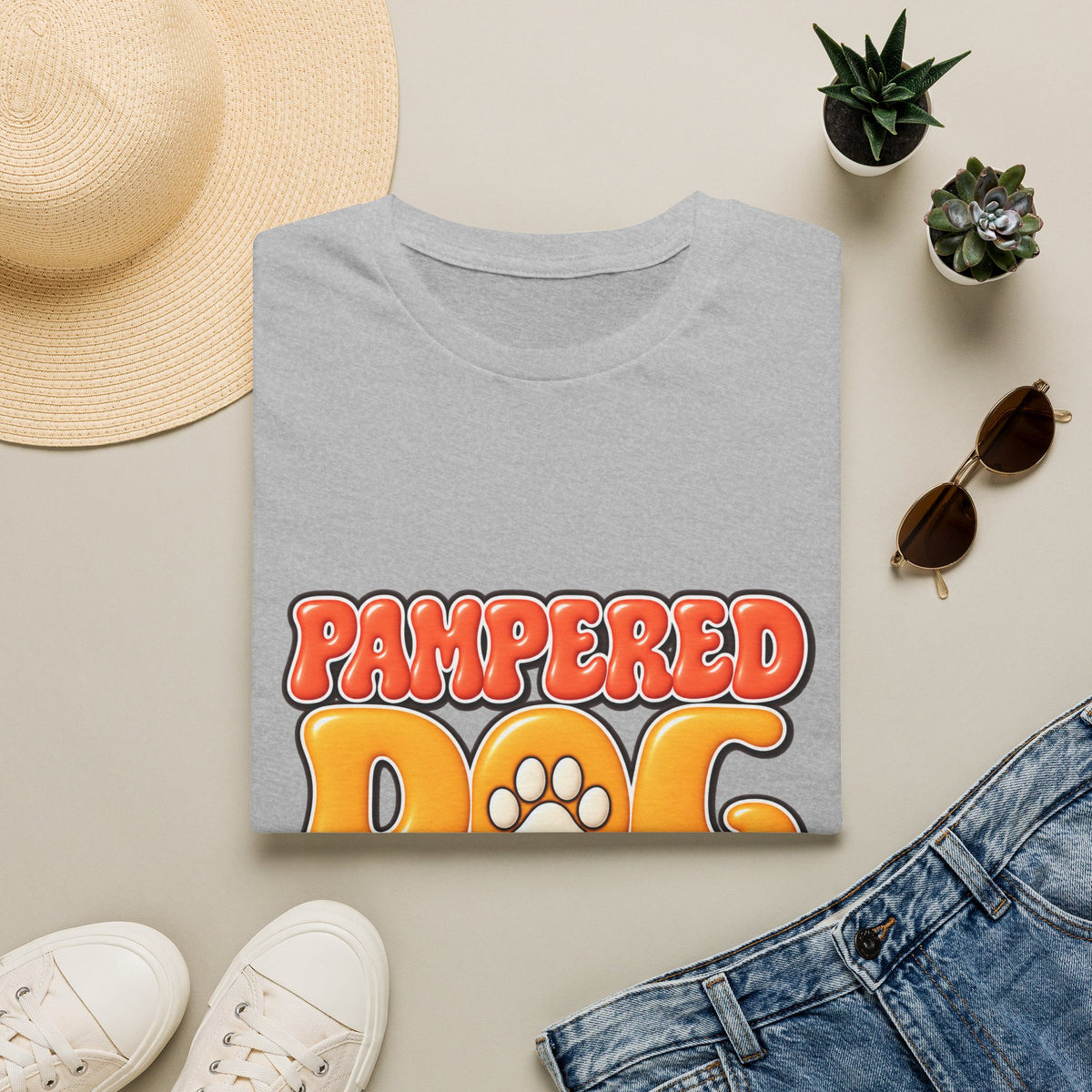 Pampered Dog Treats T-Shirt — Retro Paw Graphic