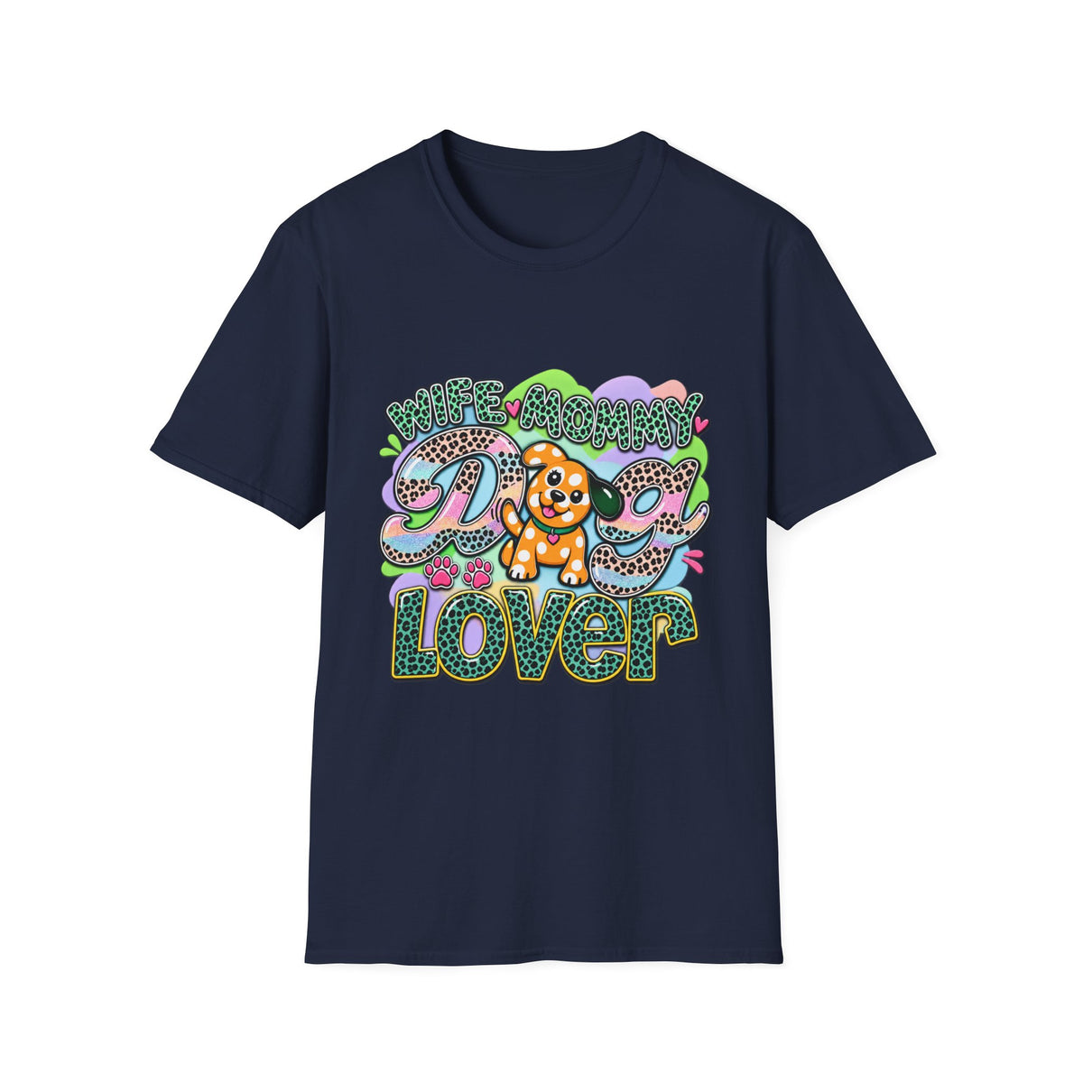 Dog Lover T-Shirt — "Wife Mommy Dog Lover" Cute Puppy Graphic Tee