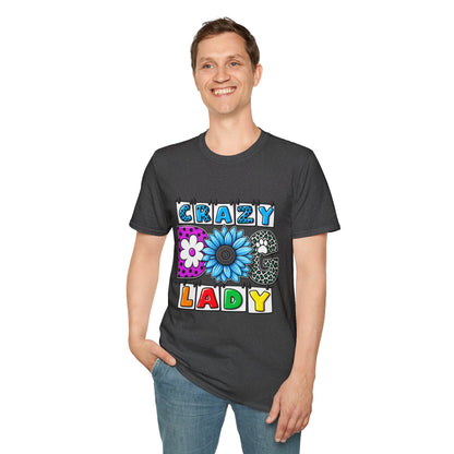 Crazy Dog Lady T-Shirt — Colorful Floral Typography
