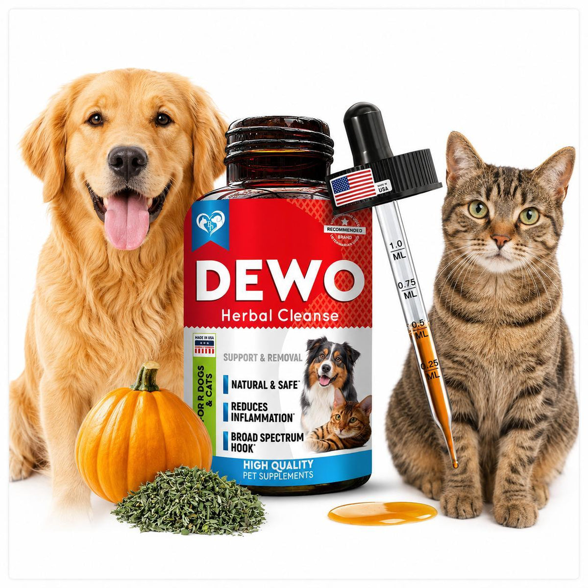 Cats & Dogs Herbal Dewormer Drops – USA Made