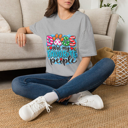 Dogs Are My Favorite People T-Shirt Paw Print Graphic