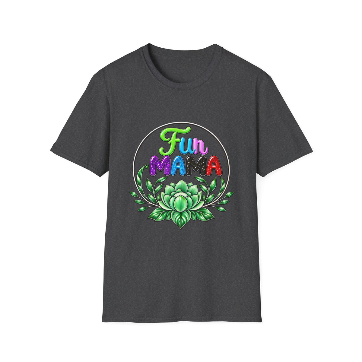 Fun Mama T-Shirt — Colorful Floral Succulent Mom Tee
