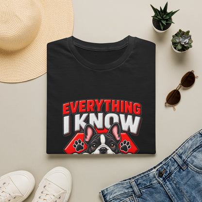 "Everything I Know I Learned From Dogs" Cute Puppy Graphic Tee