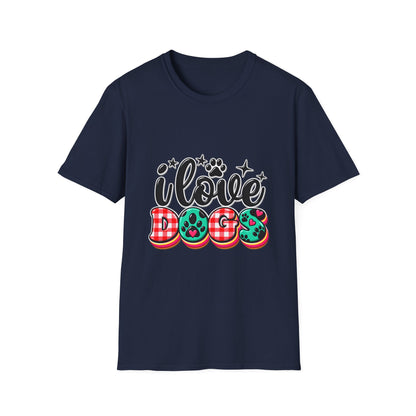 I Love Dogs T-Shirt — Cute Paw Print Graphic Tee for Dog Lovers