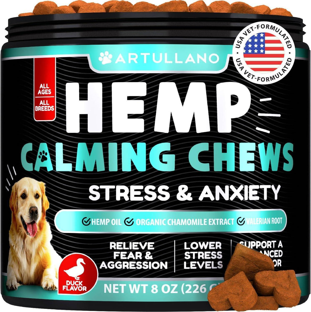 Hemp Calming Chews for Dogs with Turmeric