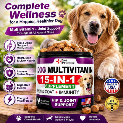 Dog Multivitamin Chews with Glucosamine for Joint Health