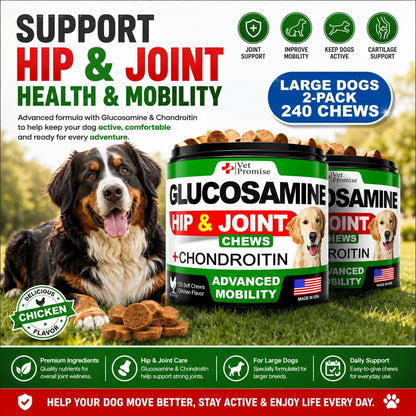 (2 Pack) Glucosamine Hip & Joint Chews for Dogs