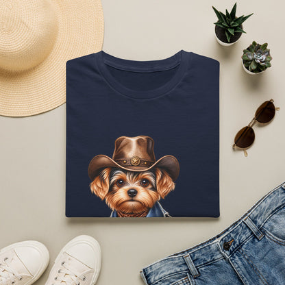 Cute Yorkshire Terrier in Western Hat Tee