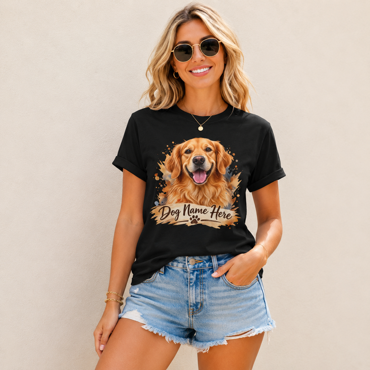 Custom Dog Name T-Shirt — Personalized Dog Portrait Tee