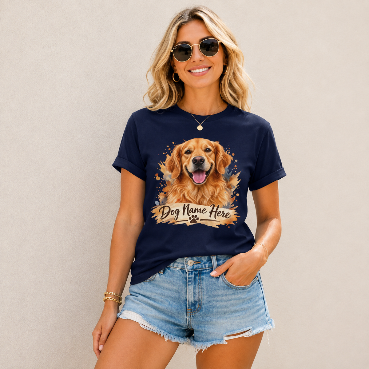Custom Dog Name T-Shirt — Personalized Dog Portrait Tee