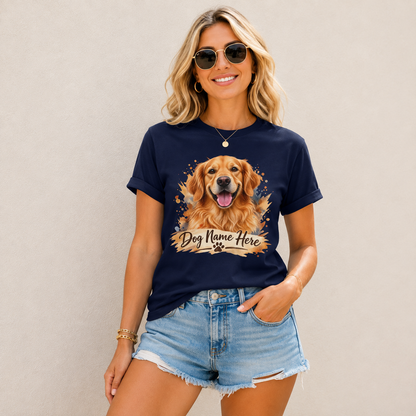Custom Dog Name T-Shirt — Personalized Dog Portrait Tee