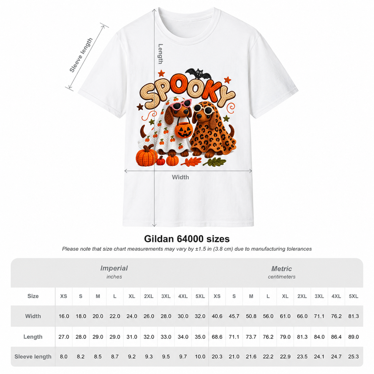 Spooky Halloween T‑Shirt — Cute Pumpkins, Bat & Leopard Print Ghosts