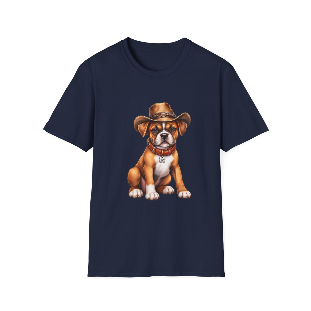Cute Puppy Wearing Cowboy Hat Graphic Tee