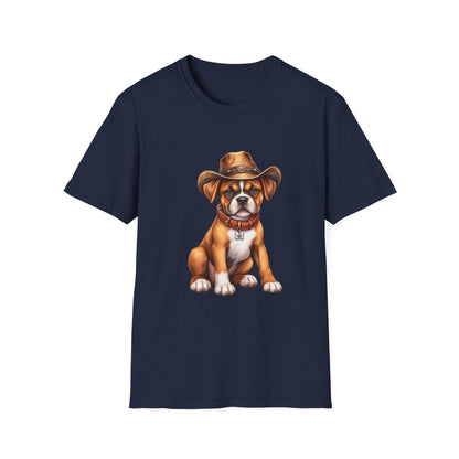 Cute Puppy Wearing Cowboy Hat Graphic Tee