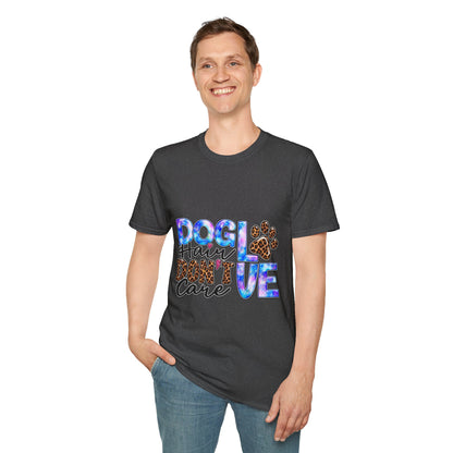 Dog Mom T-Shirt - "Dog Hair Don’t Care" Leopard Paw Graphic