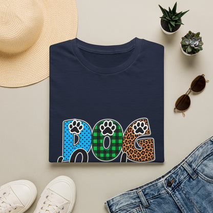 Dog Lady T‑Shirt — Colorful Paw Print DOG Graphic Tee for Pet Lovers