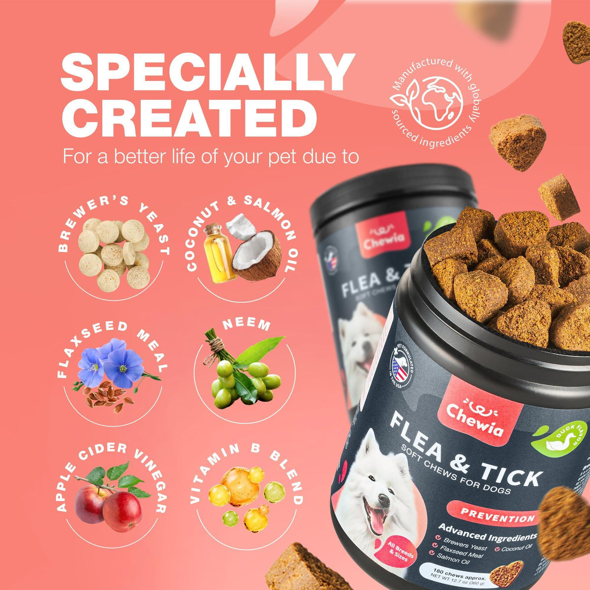 Natural Dog Flea & Tick Treatment Chews