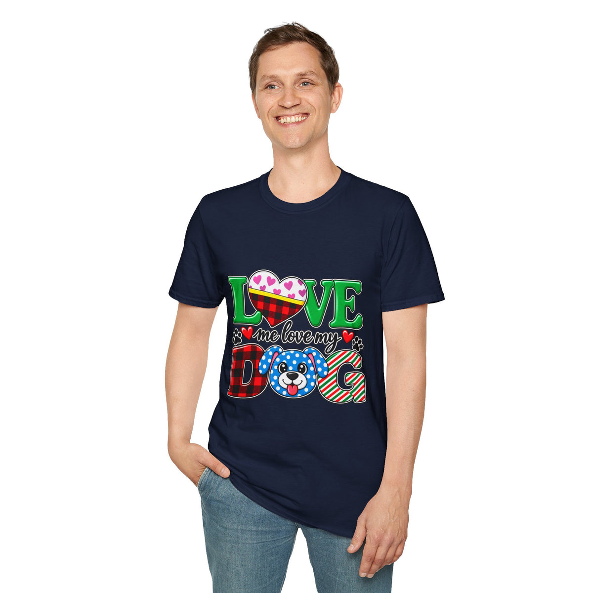 Love Me Love My Dog T-Shirt — Buffalo Plaid & Heart