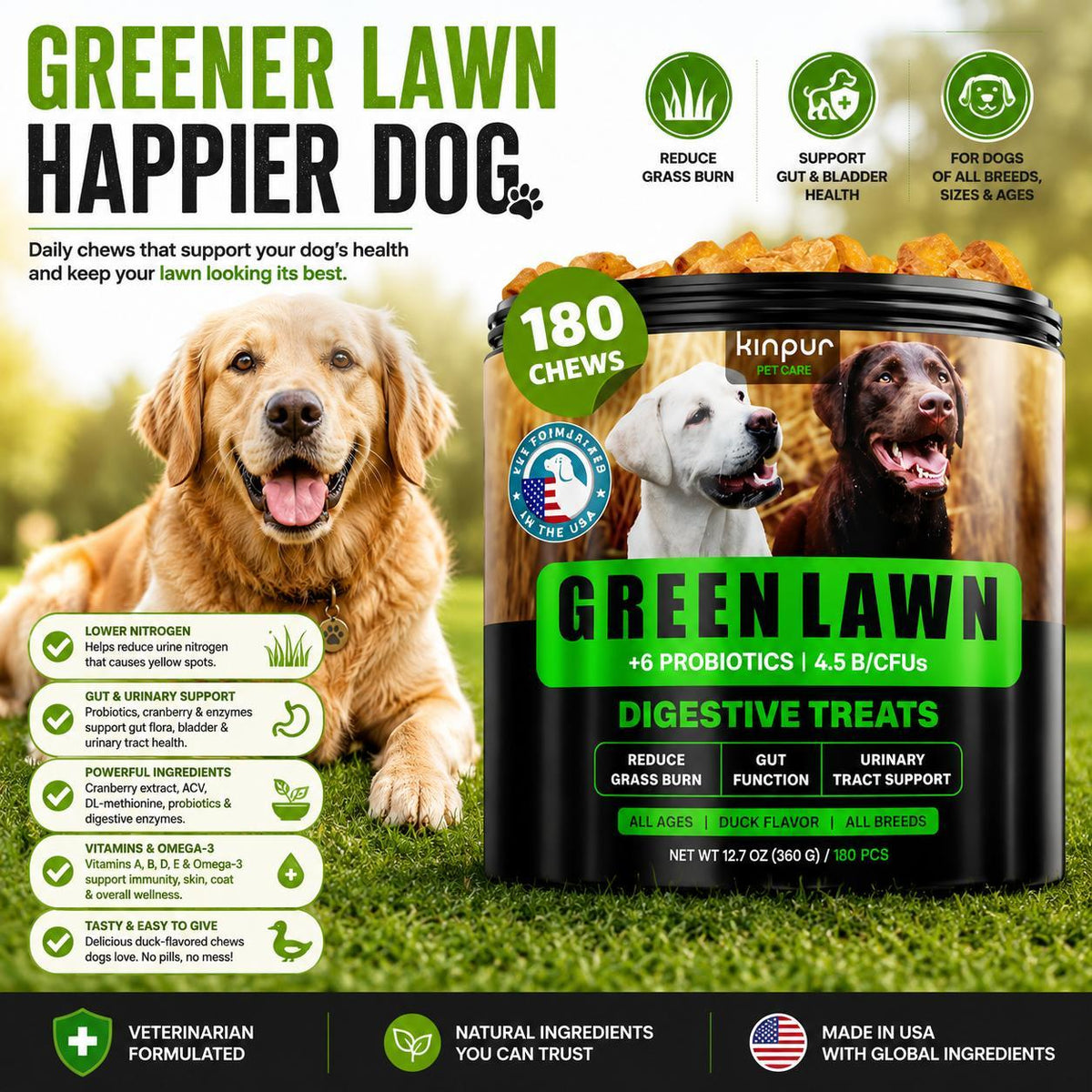 Green Lawn Chews for Dogs Urine Neutralizer