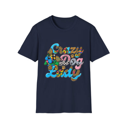 Crazy Dog Lady T-Shirt — Colorful Retro Dog Lover Tee
