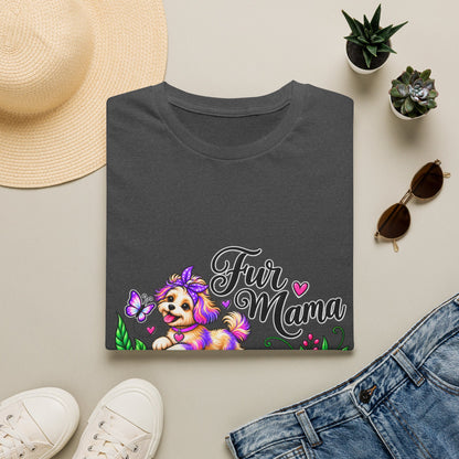 "Fur Mama" Colorful Puppy Floral Graphic Tee