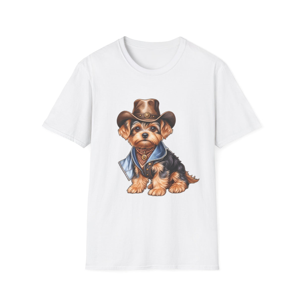 Cute Yorkshire Terrier in Western Hat Tee