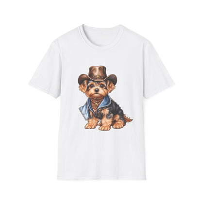 Cute Yorkshire Terrier in Western Hat Tee