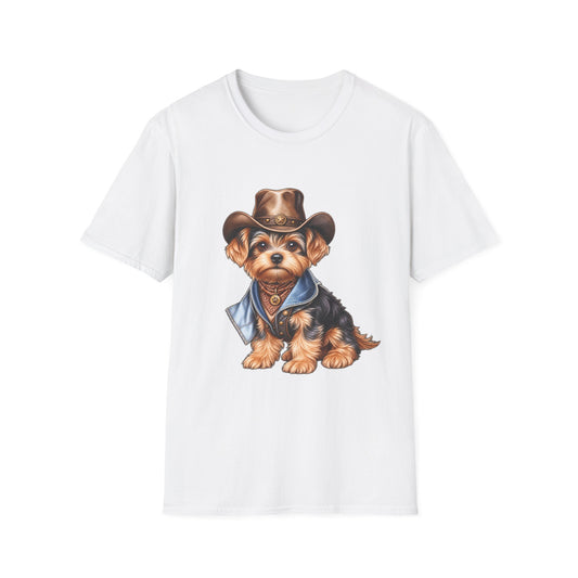 Cute Yorkshire Terrier in Western Hat Tee