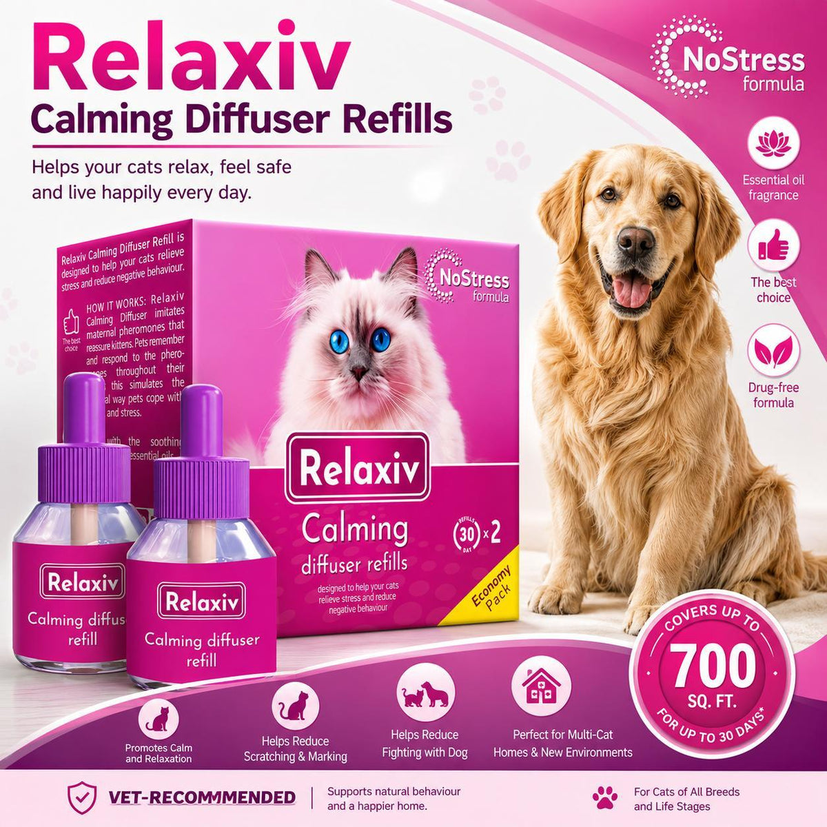 Calming Cat Diffuser Refills for Anxiety Relief