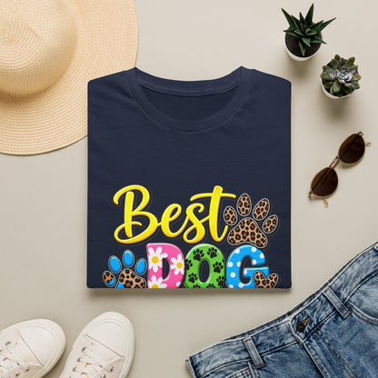 Best Dog Mom Ever T-Shirt — Colorful Paw Print