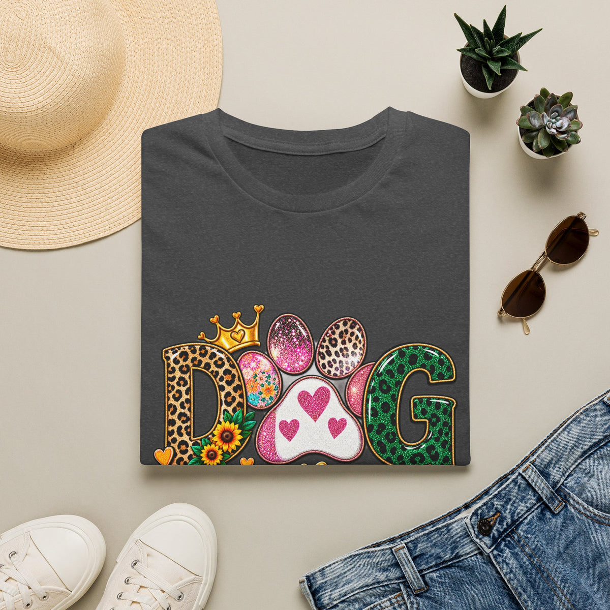 Dog Is My Heart T-Shirt — Colorful Paw Print