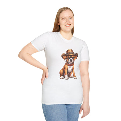 Cute Puppy Wearing Cowboy Hat Graphic Tee