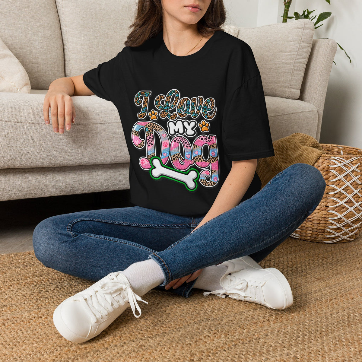 I Love My Dog T-Shirt — Colorful Paw