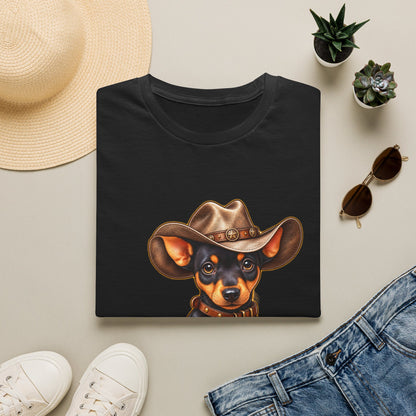 Cowboy Pup T‑Shirt  Cute Dachshund in Western Hat