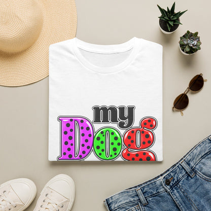 My Dog Makes Me Happy Colorful Retro Graphic