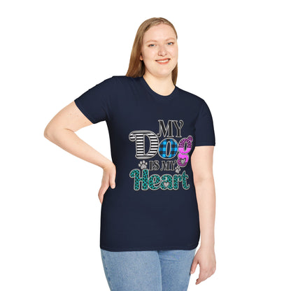 My Dog Is My Heart T-Shirt — Colorful Plaid