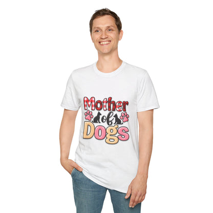 Mother of Dogs T‑Shirt — Funny Paw Print Pet Mom Tee