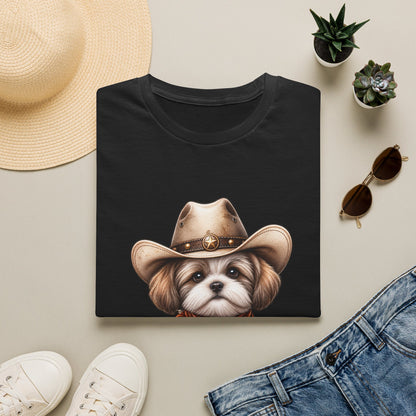 Cute Shih Tzu in Western Hat & Bandana