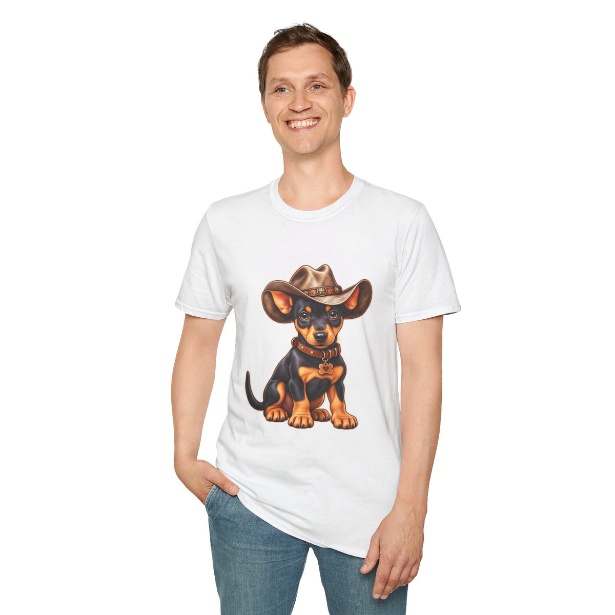 Cowboy Pup T‑Shirt  Cute Dachshund in Western Hat