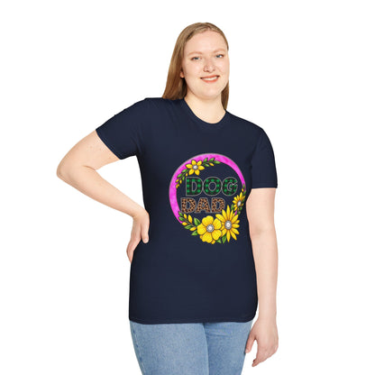 Dog Dad T‑Shirt — Floral Plaid Pet Lover Tee