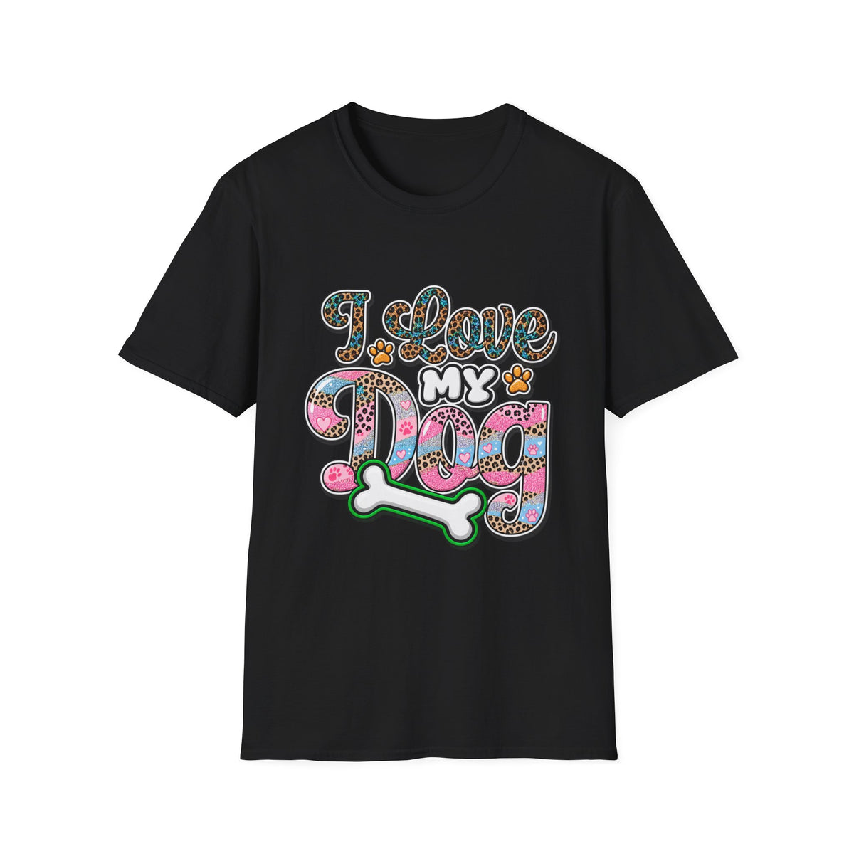I Love My Dog T-Shirt — Colorful Paw