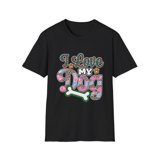 I Love My Dog T-Shirt — Colorful Paw