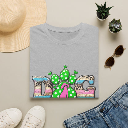 Dog Mama Tee — Colorful Paw & Cactus Graphic T-Shirt