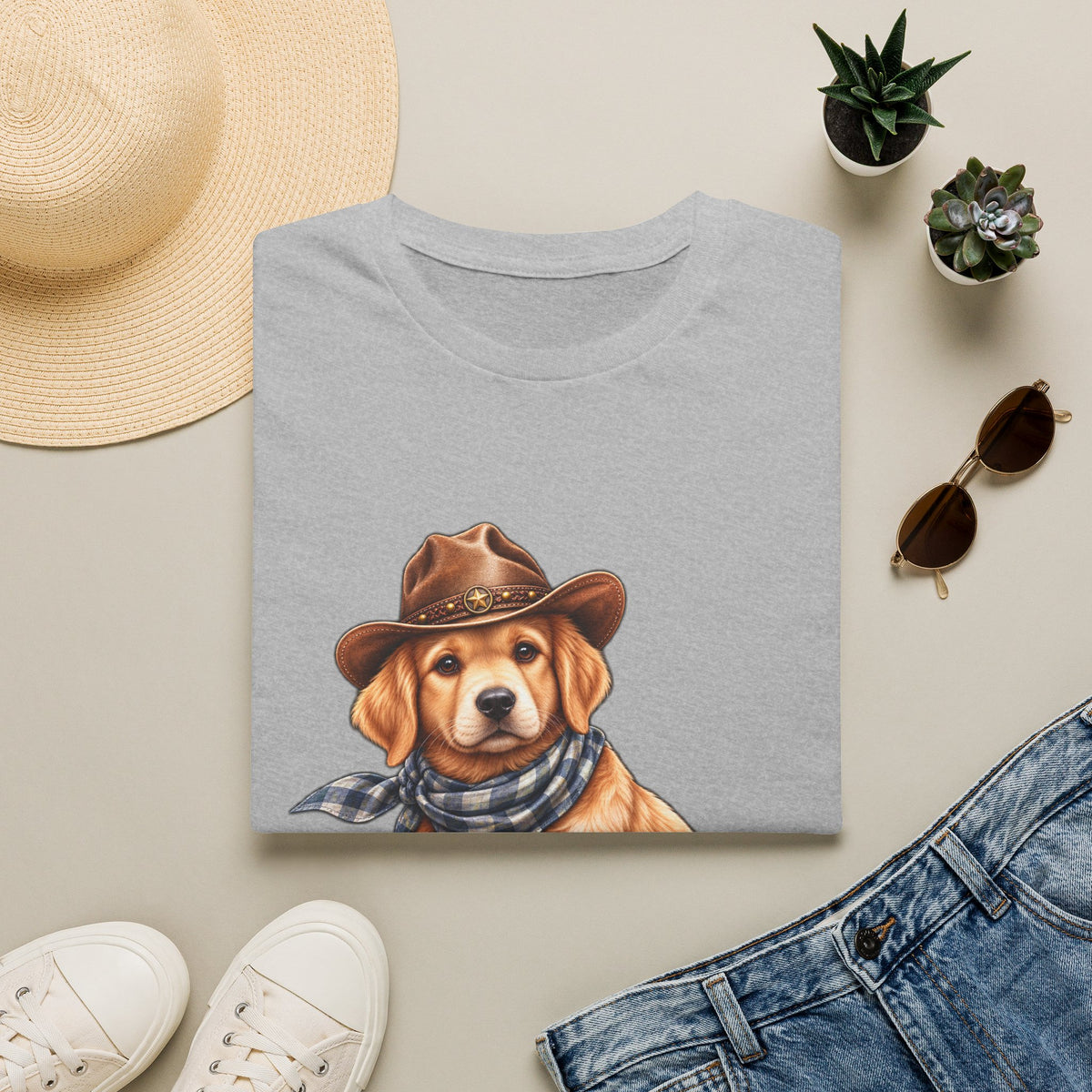Golden Retriever Cowboy T-Shirt