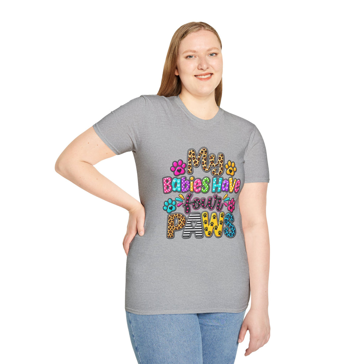 Babies Have Your Paws Cute Leopard Paw Print Graphic Tee