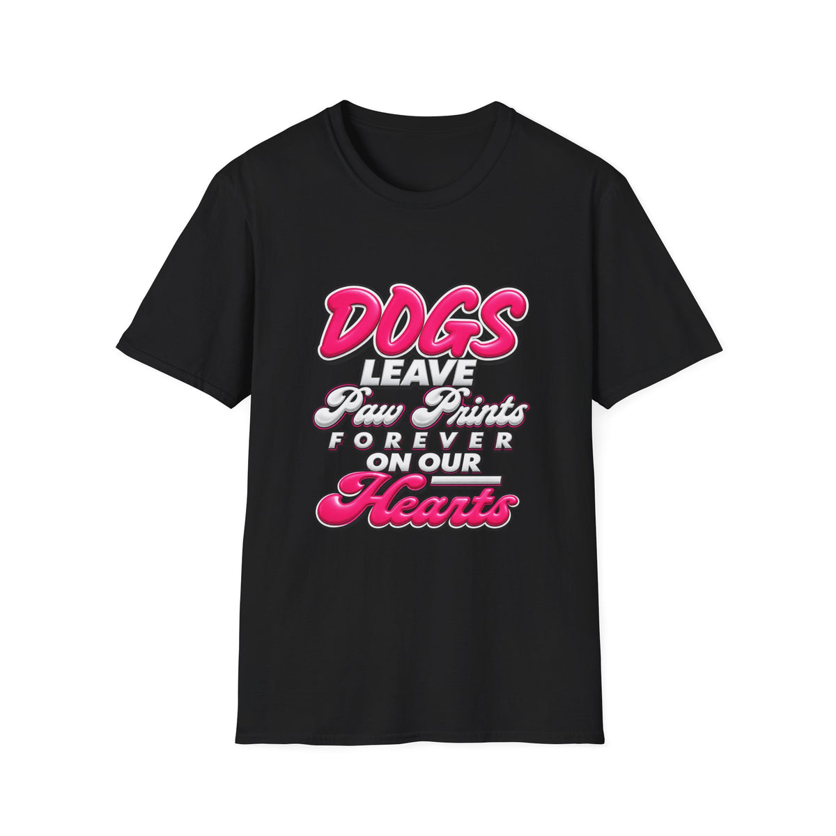 Dog Lover T-Shirt — "Dogs Leave Paw Prints Forever on Our Hearts" Graphic Tee