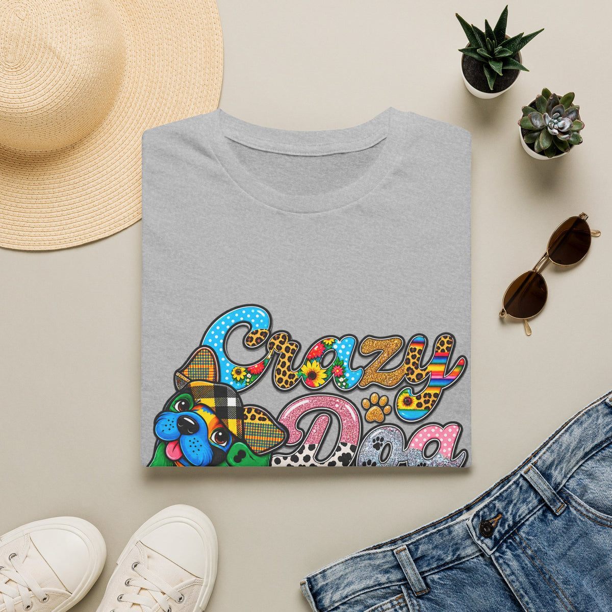 Crazy Dog Lady T-Shirt — Colorful Retro Dog Lover Tee