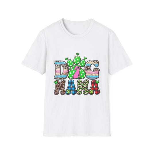 Dog Mama Tee — Colorful Paw & Cactus Graphic T-Shirt