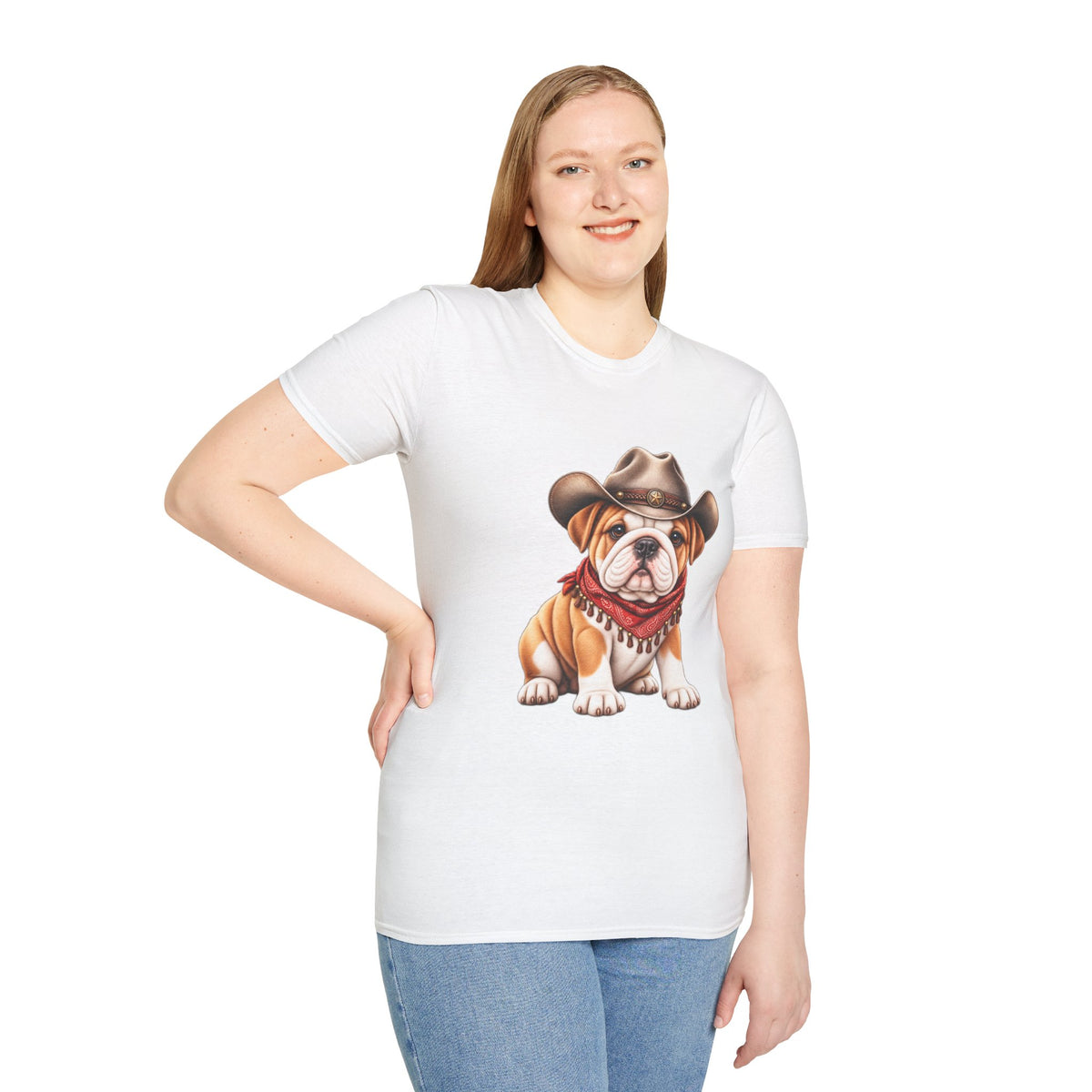 Bulldog Cowboy T-Shirt  Cute Western Dog