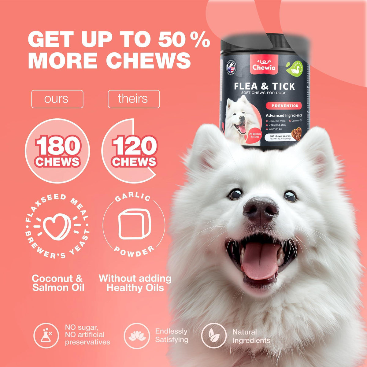 Natural Dog Flea & Tick Treatment Chews